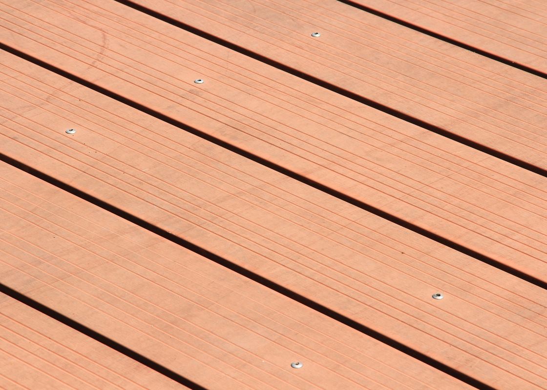 Wood Plastic Composite Decking Wooden Flooring  Zinc Finish  Surface Tolerance
