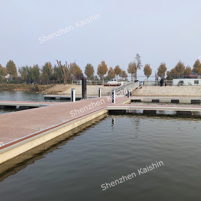 Welded Aluminum Alloy Floating Pontoons Marina Yacht Floating Dock With WPC Decking