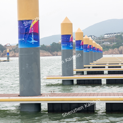 Long Lasting Aluminum Alloy Floating Bridge Pontoon Design Marina Dock With Mooring Cleats WPC Decking LLDPE Floatation