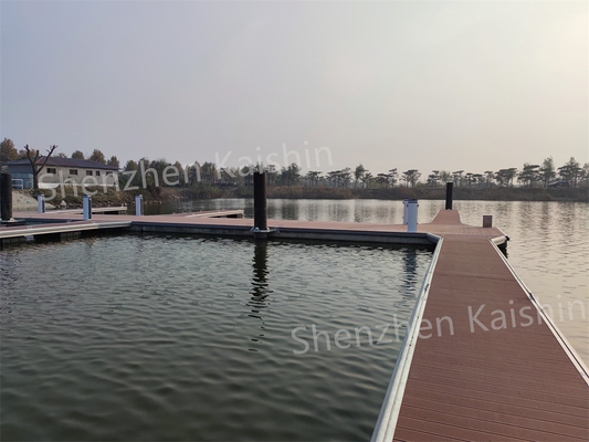 WPC Decking Aluminum Floating Dock Floating Boat Berth For Marine Pontoon