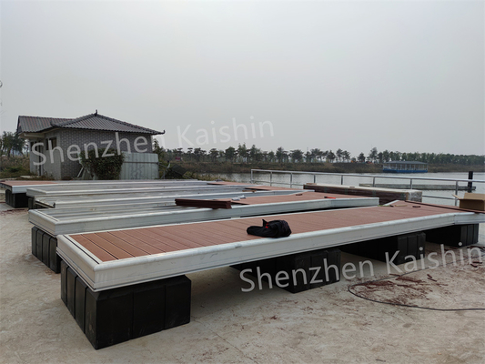 Commercial Marine Aluminum Floating Docks WPC Decking HDPE Floats Pontoon Pier