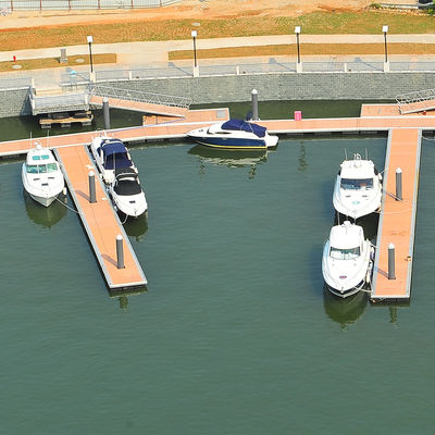 Durable Floating Dock Bridge Marina Pontoon Walkway With Wood Decking