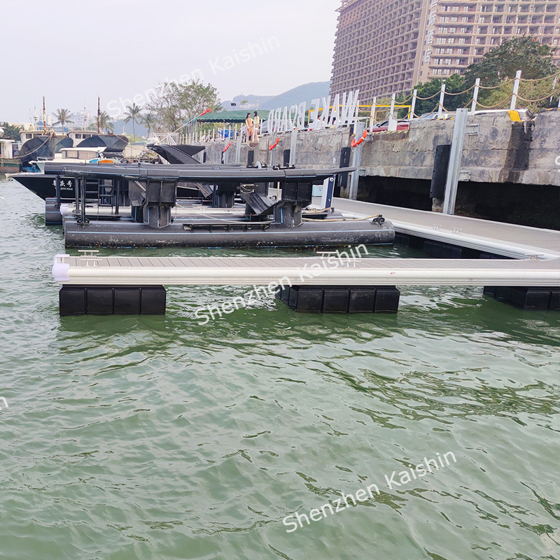 PE materials flooring Aluminium Floating Dock Yacht Black Modular Floating Bridge
