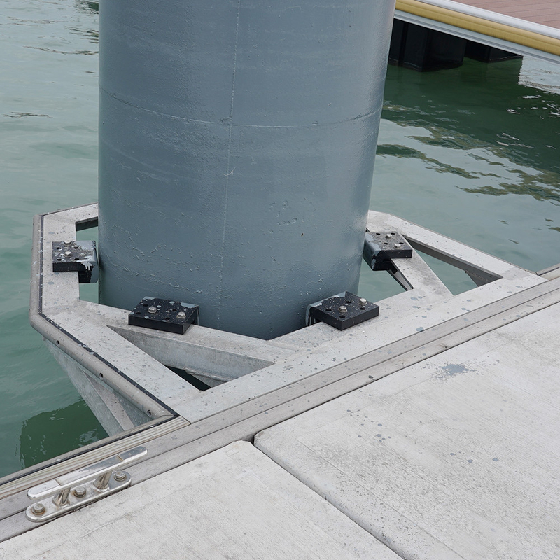Pipe Floating Dock Pile Guide Wheel Fixing Installation Anti Corrosion