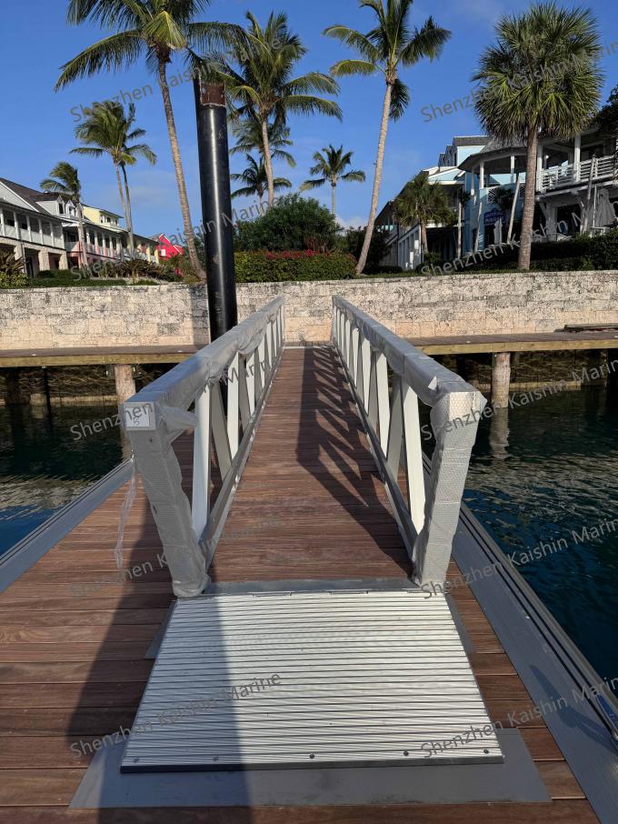 Floating Hand Rails Marine Aluminum Gangway with 6061 T6 Alloy & WPC Decking